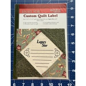 Joann Legacy Star Quilt Block Of The Month 5.5"x5.5" Custom Quilt Label New